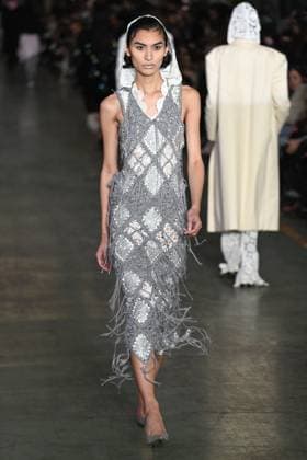 Milan, Milan Women s Fashion Week: Fall Winter 2025 - Marco Rambaldi Fashion Show - Catwalk Milan, Milan Women s Fashion Week: Fall Winter 2025 - Women s Fashion, Fall Winter 2025.- Marco Rambaldi fashion show - catwalk in the photo: model MILAN Italy  Copyright: xIPA ABACAx