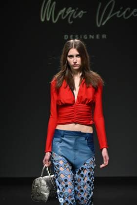 Milan,ItalyMario Dice Fall-Winter 2025-2026 collection at Milan Fashion Week Lineapelle with the participation of celebrity singers for its tenth anniversary. In the photo:Mario Dice show fashion show  Copyright: xNickxZonnax xipa-agency.netx xNickxZonnax IPA_Agency_IPA54622965