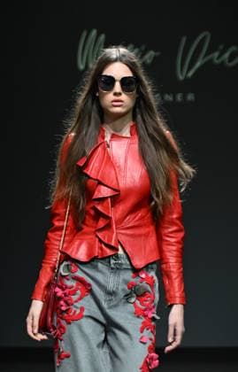 Milan,ItalyMario Dice Fall-Winter 2025-2026 collection at Milan Fashion Week Lineapelle with the participation of celebrity singers for its tenth anniversary. In the photo:Mario Dice show fashion show  Copyright: xNickxZonnax xipa-agency.netx xNickxZonnax IPA_Agency_IPA54622987