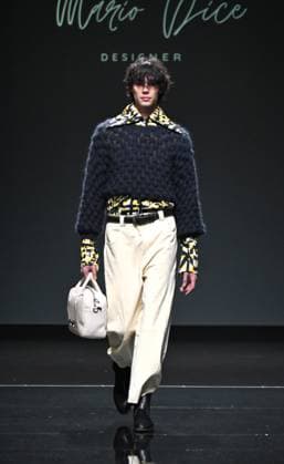 Milan,ItalyMario Dice Fall-Winter 2025-2026 collection at Milan Fashion Week Lineapelle with the participation of celebrity singers for its tenth anniversary. In the photo:Mario Dice show fashion show  Copyright: xNickxZonnax xipa-agency.netx xNickxZonnax IPA_Agency_IPA54623019