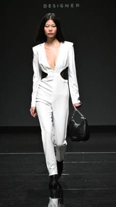 Milan,ItalyMario Dice Fall-Winter 2025-2026 collection at Milan Fashion Week Lineapelle with the participation of celebrity singers for its tenth anniversary. In the photo:Mario Dice show fashion show  Copyright: xNickxZonnax xipa-agency.netx xNickxZonnax IPA_Agency_IPA54623045
