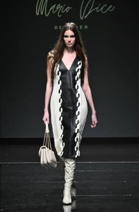 Milan,ItalyMario Dice Fall-Winter 2025-2026 collection at Milan Fashion Week Lineapelle with the participation of celebrity singers for its tenth anniversary. In the photo:Mario Dice show fashion show  Copyright: xNickxZonnax xipa-agency.netx xNickxZonnax IPA_Agency_IPA54623050