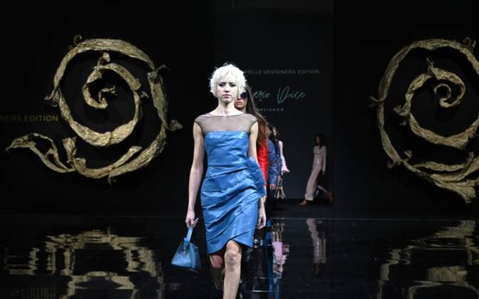 Milan,ItalyMario Dice Fall-Winter 2025-2026 collection at Milan Fashion Week Lineapelle with the participation of celebrity singers for its tenth anniversary. In the photo:Mario Dice show fashion show  Copyright: xNickxZonnax xipa-agency.netx xNickxZonnax IPA_Agency_IPA54623100