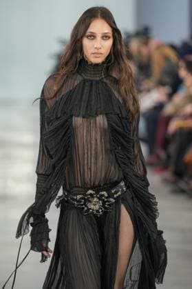 Milan, Milan Women s Fashion Week: Fall Winter 2025 26 - Women s Fashion, Fall Winter 2025 26 - Blumarine fashion show - catwalk in the photo: Model  Copyright: xRiccardoxGIordanox xipa-agency.netx xRiccardoxGIordanox IPA_Agency_IPA54645110