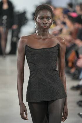 Milan, Italy: Milan, Milan Women s Fashion Week: Fall Winter 2025 26 - Women s Fashion, Fall Winter 2025 26 - Blumarine fashion show - catwalk in the photo: Model Milan Italy  - ZUMAp169 20250227_zea_p169_384 Copyright: xRiccardoxGIordanox