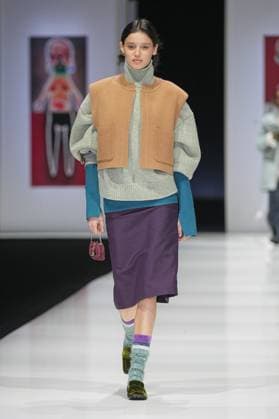 Milan, Italy: Milan, Milan Women s Fashion Week: Fall Winter 2025 26 - Women s Fashion, Fall Winter 2025 26 - Anteprima fashion show - catwalk in the photo: Model Milan Italy  - ZUMAp169 20250227_zea_p169_528 Copyright: xRiccardoxGIordanox