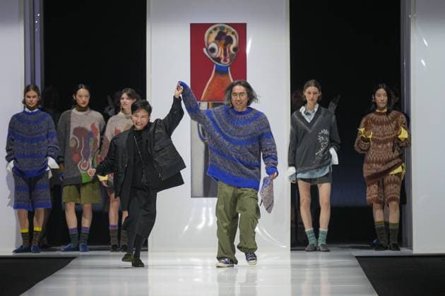 Milan, Italy: Milan, Milan Women s Fashion Week: Fall Winter 2025 26 - Women s Fashion, Fall Winter 2025 26 - Anteprima fashion show - catwalk in the photo: Izumi Ogino with Mika Tajima Milan Italy  - ZUMAp169 20250227_zea_p169_589 Copyright: xRiccardoxGIordanox