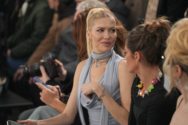 Milan, Milan Women s Fashion Week: Fall Winter 2025 - Blumarine Fashion Show - front row Milan, Milan Women s Fashion Week: Fall Winter 2025 26 - Women s Fashion, Fall Winter 2025 26 - Blumarine fashion show - guests in the photo: Lena Perminova MILAN Italy  Copyright: xIPA ABACAx