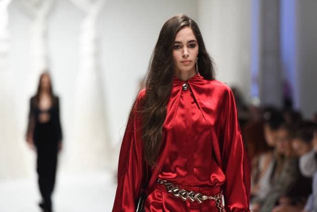 February 27, 2025, Milan, Italy: Models walks the runway at the Genny Fashion Show during Milan Fashion Week Milan Italy - ZUMAs232 20250227_zip_s232_013 Copyright: xErvinxShulkux