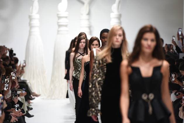 February 27, 2025, Milan, Italy: Models walks the runway at the Genny Fashion Show during Milan Fashion Week Milan Italy - ZUMAs232 20250227_zip_s232_016 Copyright: xErvinxShulkux