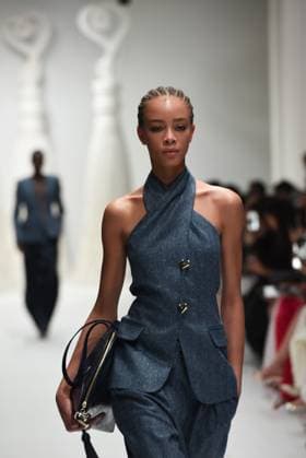 February 27, 2025, Milan, Italy: Models walks the runway at the Genny Fashion Show during Milan Fashion Week Milan Italy - ZUMAs232 20250227_zip_s232_026 Copyright: xErvinxShulkux