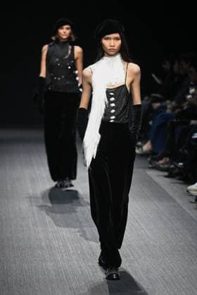 Milan, Milan Women s Fashion Week: Fall Winter 2025 - Women s Fashion, Fall Winter 2025.- Emporio Armani fashion show - guests in the photo: model  Copyright: xSimonaxChiocciax xipa-agency.netx xSimonaxChiocciax IPA_Agency_IPA54654179