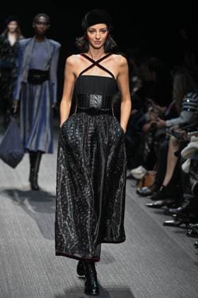 Milan, Italy: Milan, Milan Women s Fashion Week: Fall Winter 2025 - Women s Fashion, Fall Winter 2025.- Emporio Armani fashion show - guests in the photo: model Milan Italy  - ZUMAp169 20250227_zea_p169_750 Copyright: xSimonaxChiocciax