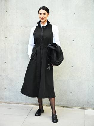 Milan, Milan Women s Fashion Week: Fall Winter 2025 26 - Emporio Armani Fashion Show - Catwalk Milan, Milan Women s Fashion Week: Fall Winter 2025 26 - Emporio Armani fashion show - catwalk - In the photo: Cecilia Rodriguez -  Copyright: xIPA ABACAx