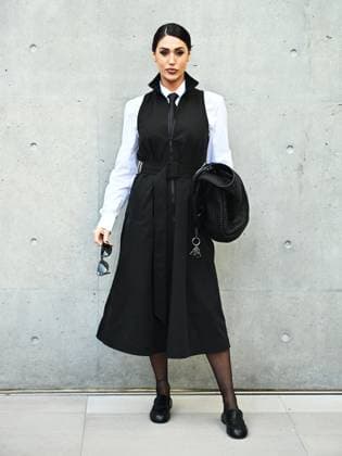 Milan, Milan Women s Fashion Week: Fall Winter 2025 26 - Emporio Armani Fashion Show - Catwalk Milan, Milan Women s Fashion Week: Fall Winter 2025 26 - Emporio Armani fashion show - catwalk - In the photo: Cecilia Rodriguez -  Copyright: xIPA ABACAx