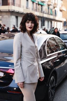 Milan, Milan Women s Fashion Week: Fall Winter 2025 - Women s Fashion, Fall Winter 2025 - Max Mara Fashion Show - Arrivals. In the photo: Greta Ferro (Model and actress)  Copyright: xAlessandroxBremecx xipa-agency.netx xx IPA_Agency_IPA54656316
