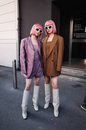 Milan, Milan Women s Fashion Week: Fall Winter 2025 - Women s Fashion, Fall Winter 2025 - Max Mara Show - Arrivals. In the photo: Amiaya (Japanese music group and influencer twins)  Copyright: xAlessandroxBremecx xipa-agency.netx xx IPA_Agency_IPA54656327