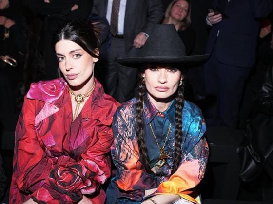 Milan, Milan Women s Fashion Week: Fall Winter 2025 26 - Roberto Cavalli Fashion Show - front row Milan, Milan Women s Fashion Week: Fall Winter 2025 26 - Roberto Cavalli fashion show - front row - In the photo: Ángela Rozas Saiz aka Madame de Rosa and Aida Domenech aka Dulceida Milan Italy  Copyright: xIPA ABACAx