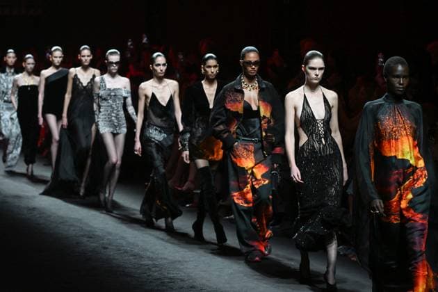 Milan, Milan Women s Fashion Week: Fall Winter 2025 - Roberto Cavalli Fashion Show - Catwalk Milan, Milan Women s Fashion Week: Fall Winter 2025 - Women s Fashion, Fall Winter 2025.- Roberto Cavalli fashion show - catwalk in the photo: model MILAN Italy  Copyright: xIPA ABACAx
