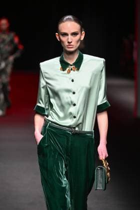 Milan, Italy: Milan, Milan Women s Fashion Week: Fall Winter 2025 - Women s Fashion, Fall Winter 2025.- Roberto Cavalli fashion show - catwalk in the photo: model Milan Italy  - ZUMAp169 20250228_zea_p169_050 Copyright: xSimonaxChiocciax
