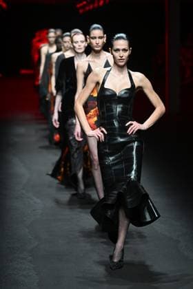Milan, Italy: Milan, Milan Women s Fashion Week: Fall Winter 2025 - Women s Fashion, Fall Winter 2025.- Roberto Cavalli fashion show - catwalk in the photo: model Milan Italy  - ZUMAp169 20250228_zea_p169_084 Copyright: xSimonaxChiocciax