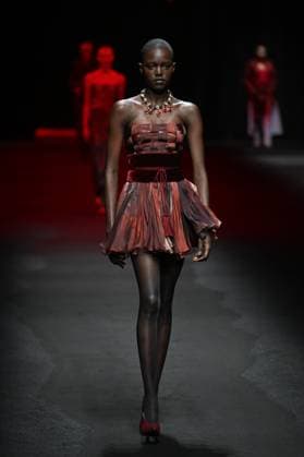 Milan, Italy: Milan, Milan Women s Fashion Week: Fall Winter 2025 - Women s Fashion, Fall Winter 2025.- Roberto Cavalli fashion show - catwalk in the photo: model Milan Italy  - ZUMAp169 20250228_zea_p169_112 Copyright: xSimonaxChiocciax