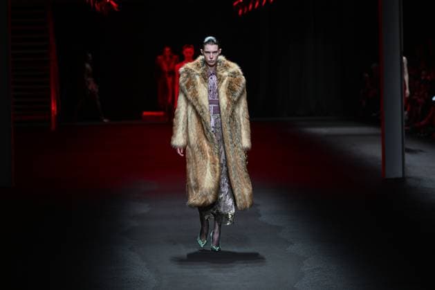 Milan, Italy: Milan, Milan Women s Fashion Week: Fall Winter 2025 - Women s Fashion, Fall Winter 2025.- Roberto Cavalli fashion show - catwalk in the photo: model Milan Italy  - ZUMAp169 20250228_zea_p169_008 Copyright: xSimonaxChiocciax