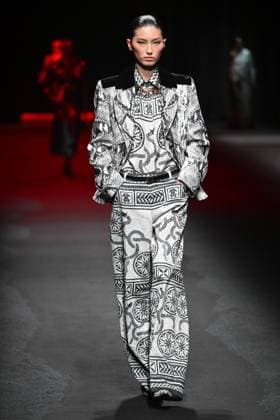 Milan, Italy: Milan, Milan Women s Fashion Week: Fall Winter 2025 - Women s Fashion, Fall Winter 2025.- Roberto Cavalli fashion show - catwalk in the photo: model Milan Italy  - ZUMAp169 20250228_zea_p169_056 Copyright: xSimonaxChiocciax