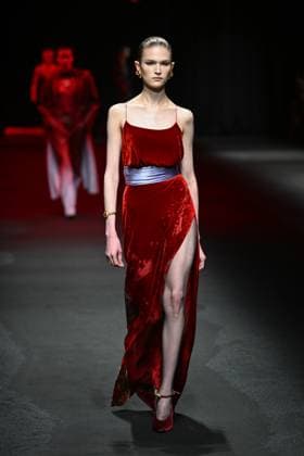 Milan, Italy: Milan, Milan Women s Fashion Week: Fall Winter 2025 - Women s Fashion, Fall Winter 2025.- Roberto Cavalli fashion show - catwalk in the photo: model Milan Italy  - ZUMAp169 20250228_zea_p169_106 Copyright: xSimonaxChiocciax