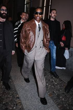 Milan, Italy: Milan, Milan Women s Fashion Week: Fall Winter 2025 - Women s Fashion, Fall Winter 2025 - RayBan Party - Arrivals. In the photo: ASAP Rocky (American rapper and first Creative Director of Ray-Ban) Milan Italy  - ZUMAp169 20250227_zea_p169_1381 Copyright: xAlessandroxBremecx