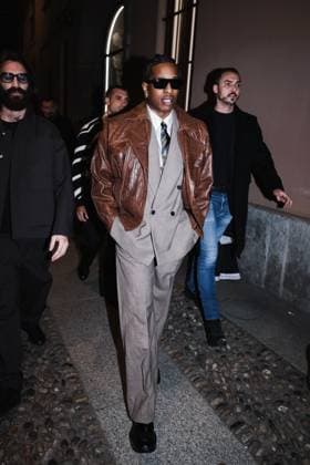 Milan, Italy: Milan, Milan Women s Fashion Week: Fall Winter 2025 - Women s Fashion, Fall Winter 2025 - RayBan Party - Arrivals. In the photo: ASAP Rocky (American rapper and first Creative Director of Ray-Ban) Milan Italy  - ZUMAp169 20250227_zea_p169_1383 Copyright: xAlessandroxBremecx