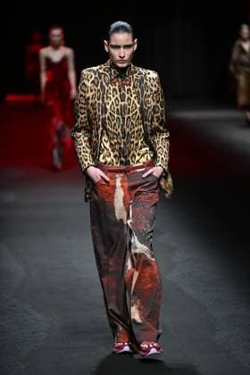 Milan, Italy: Milan, Milan Women s Fashion Week: Fall Winter 2025 - Women s Fashion, Fall Winter 2025.- Roberto Cavalli fashion show - catwalk in the photo: model Milan Italy  - ZUMAp169 20250228_zea_p169_109 Copyright: xSimonaxChiocciax