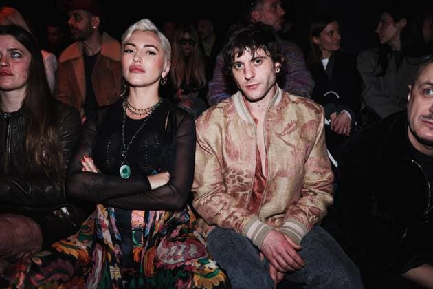 Milan, Milan Women s Fashion Week: Fall Winter 2025 - Women s Fashion, Fall Winter 2025 - Etro Fashion Show - Front Row Guests. In the photo: Serena Brancale (Singer), Rkomi (Rapper)  Copyright: xAlessandroxBremecx xipa-agency.netx xx IPA_Agency_IPA54671854
