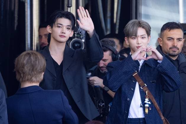 News - Prada - Arrivals - Milan Fashion Week - Womenswear Fall Winter 2025 2026 Jo and Harua from &amp;TEAM are seen arriving at the Prada fashion show during the Milan Fashion Week - Womenswear Fall Winter 2025 2026 on February 27, 2025 in Milan, Italy. Photo: Cinzia Camela. MILAN Fondazione Prada Italy Copyright: xCinziaxCamelax xLiveMediax LPN_1756720
