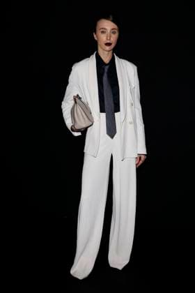 MFW - Emporio Armani Photocall Mary Leest attends Emporio Armani’s fashion show during the Milan Fashion Week - Womenswear Fall Winter 2025 2026 on February 27, 2025 in Milan, Italy. Photo by Marco Piovanotto ABACAPRESS.COM Milan Italy  Copyright: xPiovanottoxMarco ABACAx
