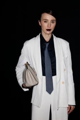 MFW - Emporio Armani Photocall Mary Leest attends Emporio Armani’s fashion show during the Milan Fashion Week - Womenswear Fall Winter 2025 2026 on February 27, 2025 in Milan, Italy. Photo by Marco Piovanotto ABACAPRESS.COM Milan Italy  Copyright: xPiovanottoxMarco ABACAx