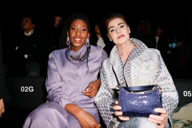MFW - Emporio Armani Photocall Myriam Sylla, Antonia Dell’Atte attend Emporio Armani’s fashion show during the Milan Fashion Week - Womenswear Fall Winter 2025 2026 on February 27, 2025 in Milan, Italy. Photo by Marco Piovanotto ABACAPRESS.COM Milan Italy  Copyright: xPiovanottoxMarco ABACAx