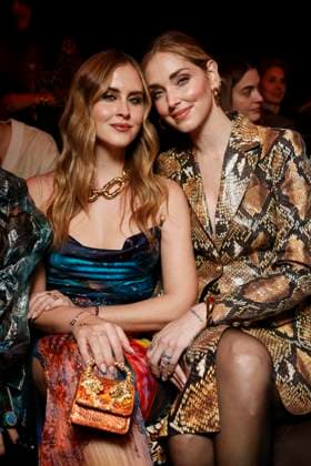 MFW - Roberto Cavalli Front Row MILAN, ITALY - FEBRUARY 27: Valentina Ferragni, Chiara Ferragni attend Roberto Cavalli’s fashion show during the Milan Fashion Week - Womenswear Fall Winter 2025 2026 on February 27, 2025 in Milan, Italy. Photo by Marco Piovanotto ABACAPRESS.COM Milan Italy  Copyright: xPiovanottoxMarco ABACAx