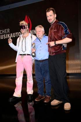 Ski Aggu, Ayliva und Alligatoah beim 16. Deutschen Musikautor*innenpreis der GEMA 2025 im Hotel The Ritz-Carlton. Berlin, 27.02.2025