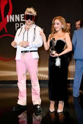 Ski Aggu und Ayliva beim 16. Deutschen Musikautor*innenpreis der GEMA 2025 im Hotel The Ritz-Carlton. Berlin, 27.02.2025