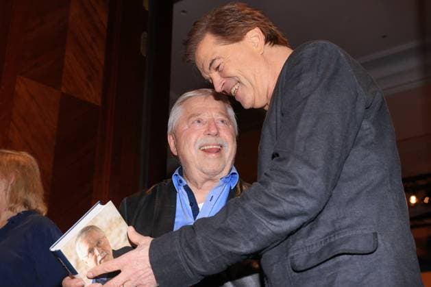 27.02.2025 , Wolf Biermann und Campino auf dem roten Teppich zum Deutscher Musikautorenpreis 2025, The Ritz-Carlton, Berlin, Berlin