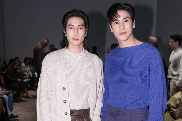 Milan, Milan Women s Fashion Week: Fall Winter 2025 26 - Tod s Fashion Show - front row Milan, Milan Women s Fashion Week: Fall Winter 2025 26 - Tod s fashion show - front row - In the photo: Bible Wichapas Sumettikul and Jespipat Tilapornputt MILAN Italy  Copyright: xIPA ABACAx