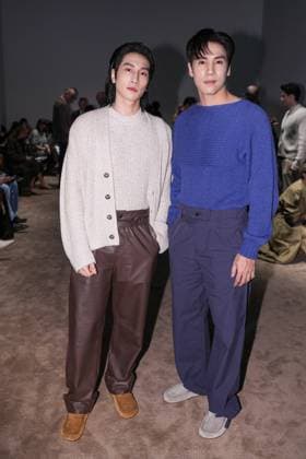 Milan, Milan Women s Fashion Week: Fall Winter 2025 26 - Tod s Fashion Show - front row Milan, Milan Women s Fashion Week: Fall Winter 2025 26 - Tod s fashion show - front row - In the photo: Bible Wichapas Sumettikul and Jespipat Tilapornputt MILAN Italy  Copyright: xIPA ABACAx