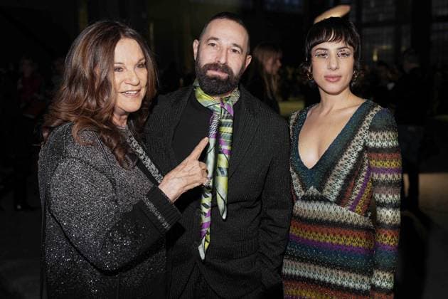 Milan, Milan Women s Fashion Week: Fall Winter 2025 26 - Women s Fashion, Fall Winter 2025 26 - Missoni fashion show - front row in the photo: Angela Missoni with Fausto Lama and California by Coma_Cose  Copyright: xRiccardoxGIordanox xipa-agency.netx xRiccardoxGIordanox IPA_Agency_IPA54706517