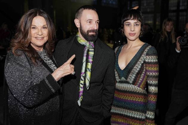 Milan, Milan Women s Fashion Week: Fall Winter 2025 26 - Women s Fashion, Fall Winter 2025 26 - Missoni fashion show - front row in the photo: Angela Missoni with Fausto Lama and California by Coma_Cose  Copyright: xRiccardoxGIordanox xipa-agency.netx xRiccardoxGIordanox IPA_Agency_IPA54707042