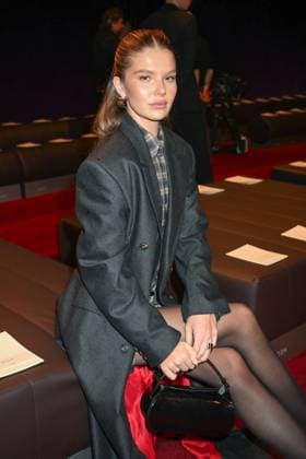 Milan, Milan Women s Fashion Week: Fall Winter 2025 - Ferrari Fashion Show - Guests Milan, Milan Women s Fashion Week: Fall Winter 2025 - Women s Fashion, Fall Winter 2025.- Ferrari fashion show - catwalk. in the photo: Ellie Thumann MILAN Italy  Copyright: xIPA ABACAx
