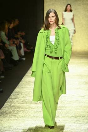 MFW - Luisa Spagnoli Runway A model walks the runway at the Luisa Spagnoli fashion show during the Milan Fashion Week - Womenswear Fall Winter 2025 2026 on March 1, 2025 in Milan, Italy. Photo by Simona Chioccia IPA ABACAPRESS.COM Milan Italy  Copyright: xChiocciaxSimona IPA ABACAx