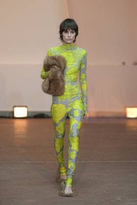 Milan, Milan Women s Fashion Week: Fall Winter 2025 26 - Women s Fashion, Fall Winter 2025 26 - MSGM fashion show - catwalk in the photo: Model  Copyright: xRiccardoxGIordanox xipa-agency.netx xRiccardoxGiordanox IPA_Agency_IPA54759602