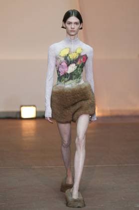 Milan, Milan Women s Fashion Week: Fall Winter 2025 26 - Women s Fashion, Fall Winter 2025 26 - MSGM fashion show - catwalk in the photo: Model  Copyright: xRiccardoxGIordanox xipa-agency.netx xRiccardoxGiordanox IPA_Agency_IPA54759705