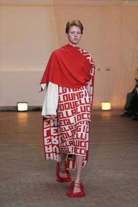 Milan, Milan Women s Fashion Week: Fall Winter 2025 26 - MSGM Fashion Show - Catwalk Milan, Milan Women s Fashion Week: Fall Winter 2025 26 - Women s Fashion, Fall Winter 2025 26 - MSGM fashion show - catwalk in the photo: Model MILAN Italy  Copyright: xIPA ABACAx